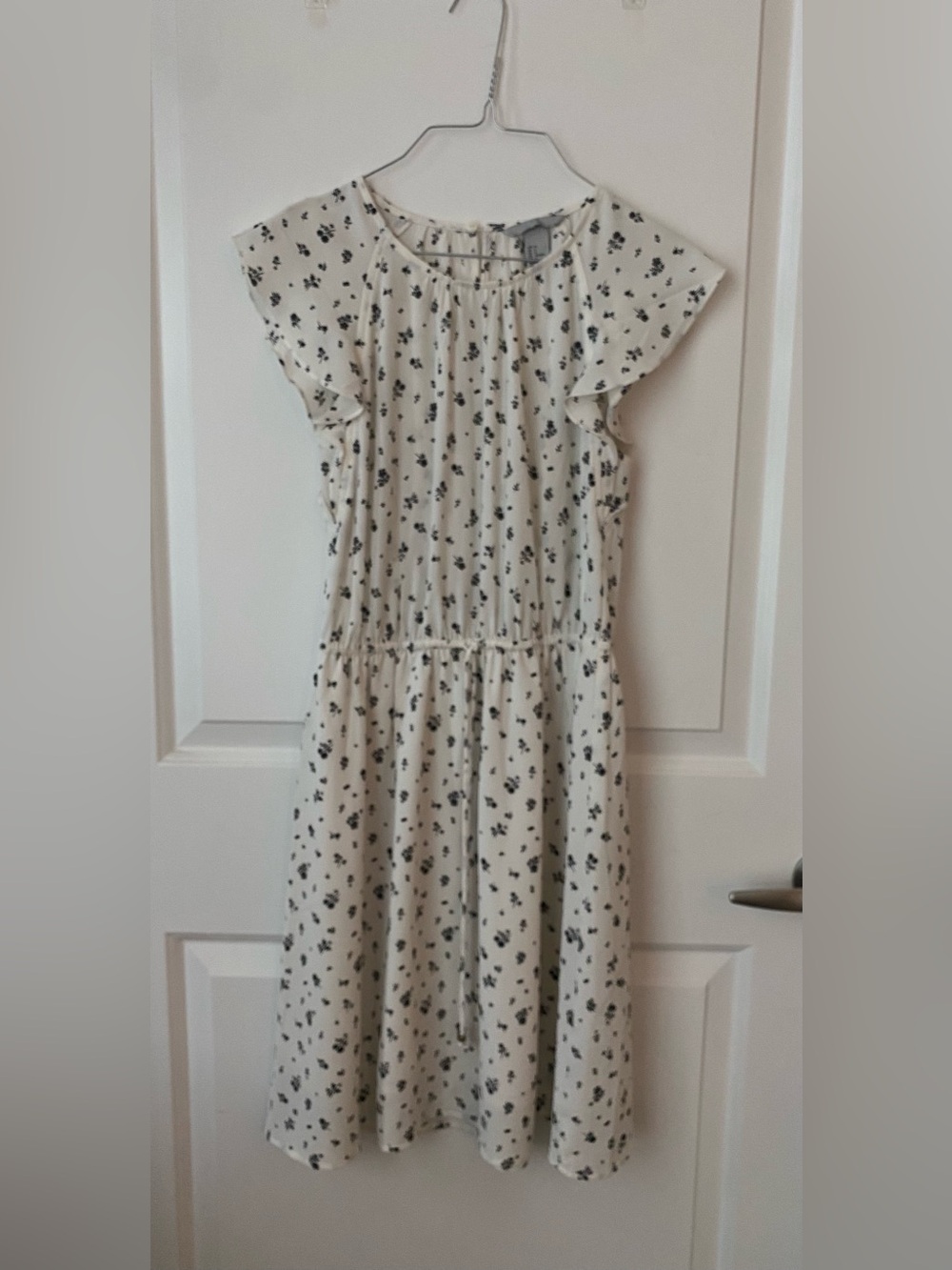 Primark Cream Midi Dress with Black Floral Print